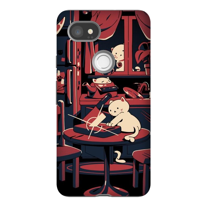 Pixel 2XL StrongFit Haunted by cats by Ilustrata
