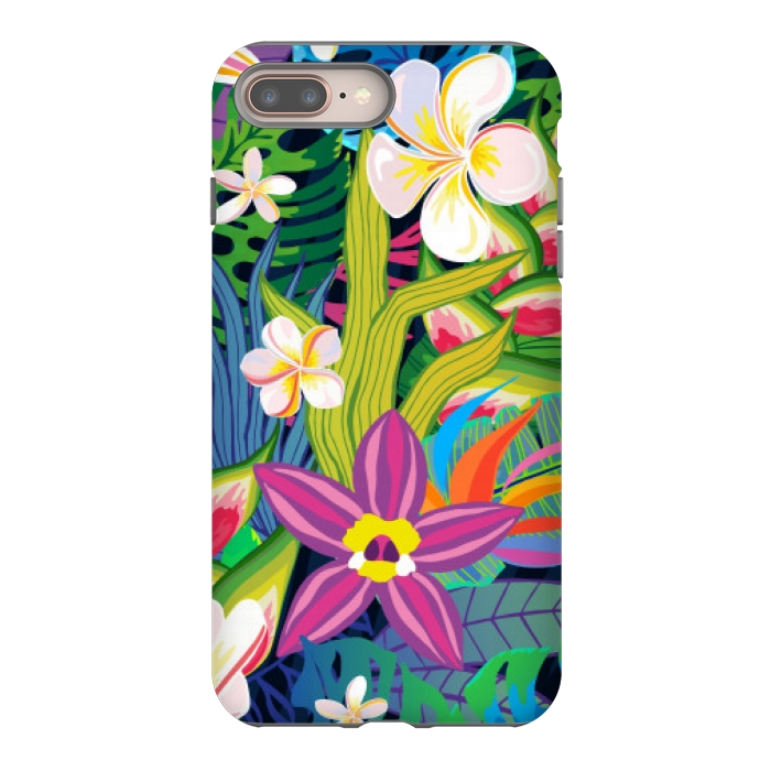 iPhone 7 plus StrongFit tropical floral pattern 4  by MALLIKA