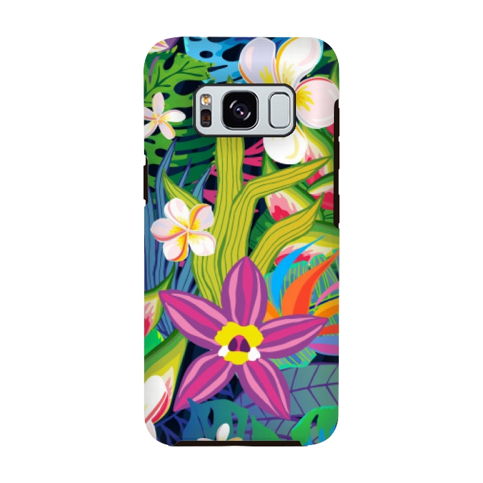 Galaxy S8 StrongFit tropical floral pattern 4  by MALLIKA