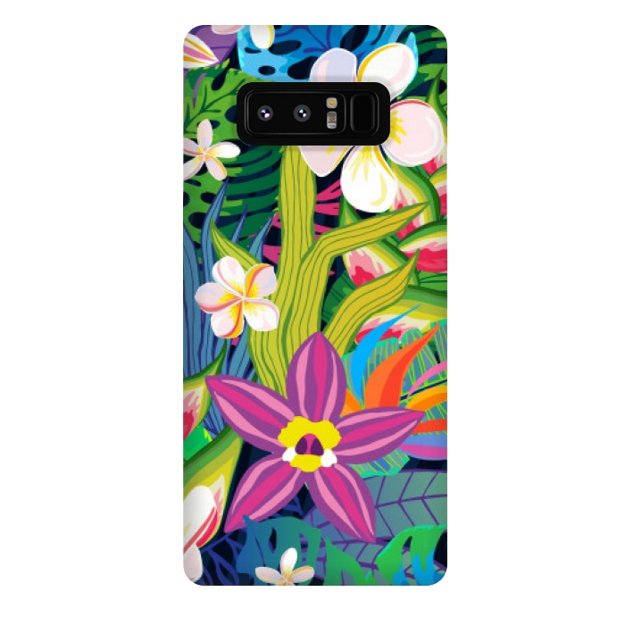 Galaxy Note 8 StrongFit tropical floral pattern 4  by MALLIKA