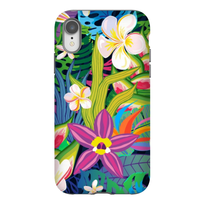 iPhone Xr StrongFit tropical floral pattern 4  by MALLIKA