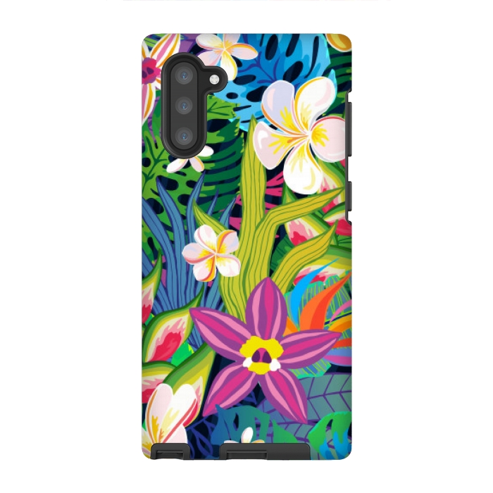 Galaxy Note 10 StrongFit tropical floral pattern 4  by MALLIKA