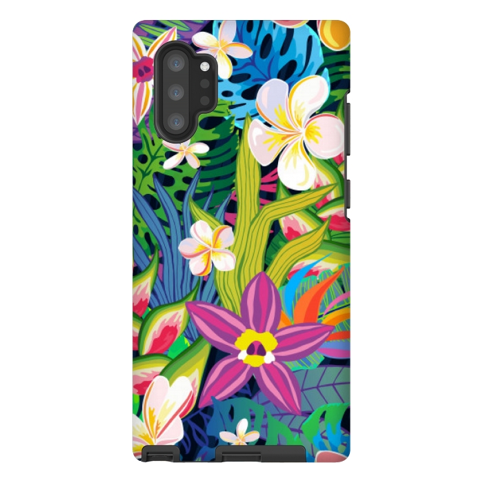Galaxy Note 10 plus StrongFit tropical floral pattern 4  by MALLIKA