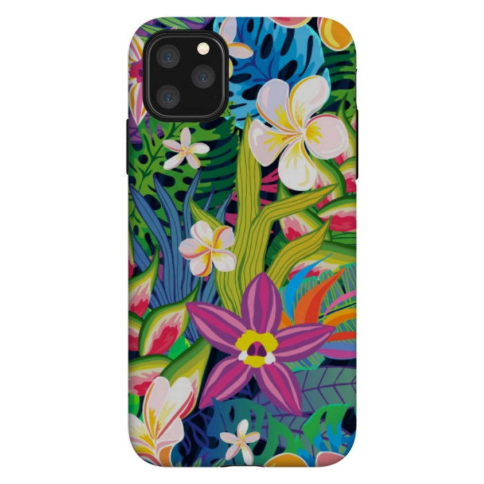 iPhone 11 Pro Max StrongFit tropical floral pattern 4  by MALLIKA