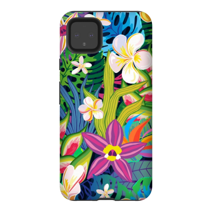 Pixel 4XL StrongFit tropical floral pattern 4  by MALLIKA