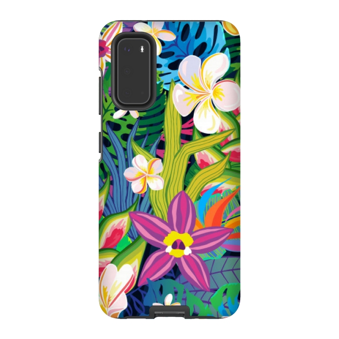 Galaxy S20 StrongFit tropical floral pattern 4  by MALLIKA