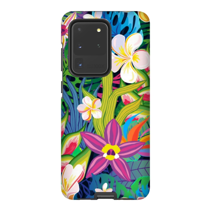 Galaxy S20 Ultra StrongFit tropical floral pattern 4  by MALLIKA
