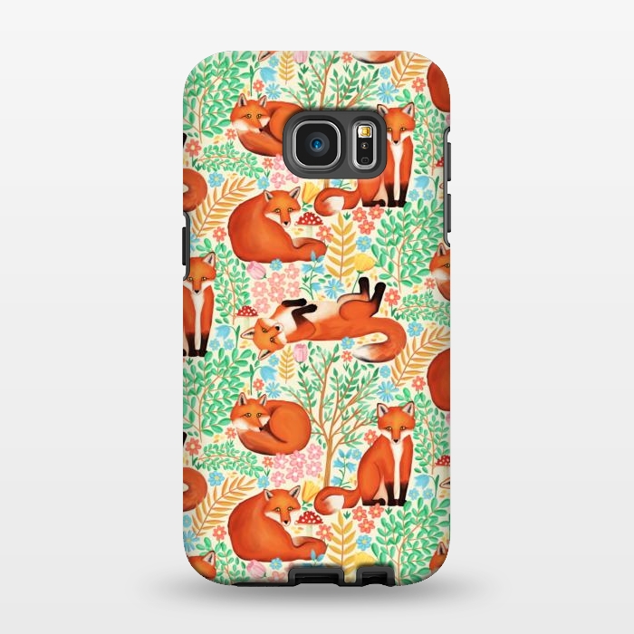 Galaxy S7 EDGE StrongFit Little Foxes in a Fantasy Forest on Cream by Tangerine-Tane