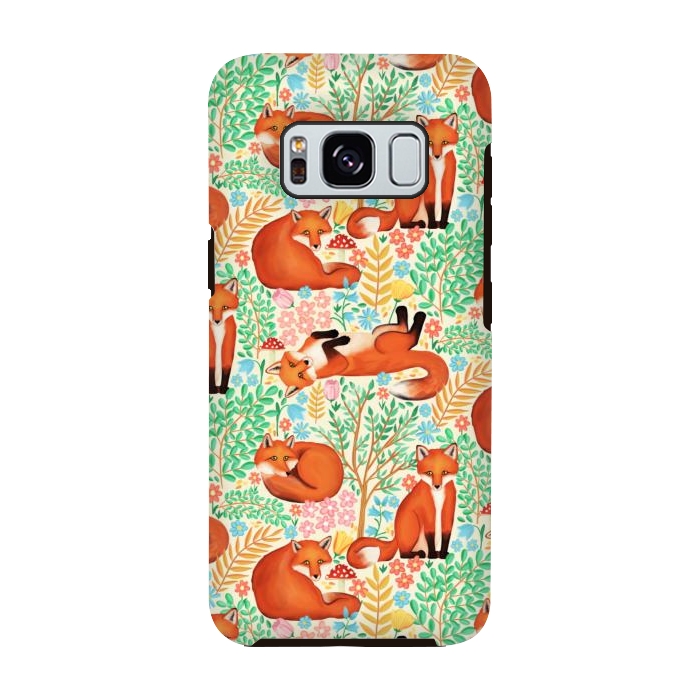 Galaxy S8 StrongFit Little Foxes in a Fantasy Forest on Cream by Tangerine-Tane