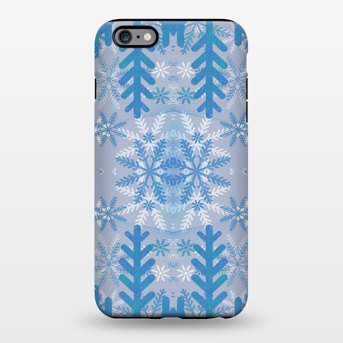 iPhone 6/6s plus StrongFit Baby blue snowflakes Christmas pattern by Oana 