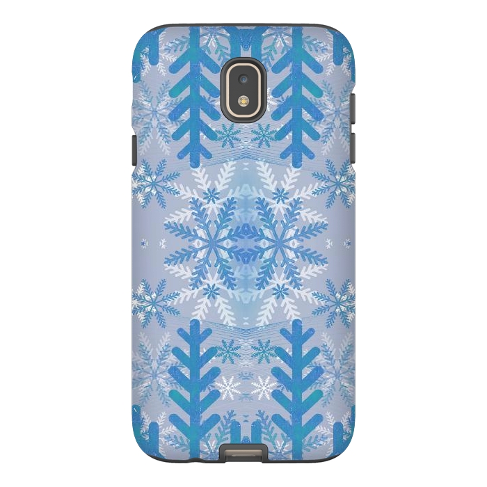 Galaxy J7 StrongFit Baby blue snowflakes Christmas pattern by Oana 