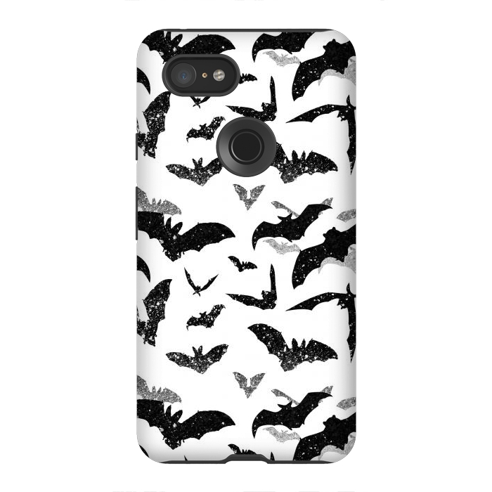 Pixel 3XL StrongFit Grunge flying bats Halloween pattern by Oana 