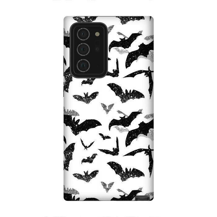 Galaxy Note 20 Ultra StrongFit Grunge flying bats Halloween pattern by Oana 