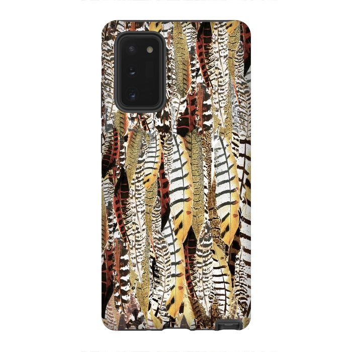Galaxy Note 20 StrongFit Brown feathers vintage pattern by Oana 