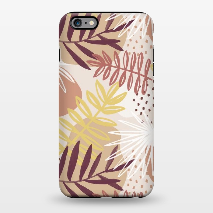 iPhone 6/6s plus StrongFit Modern tropical leaves and spots - terracotta by Oana 