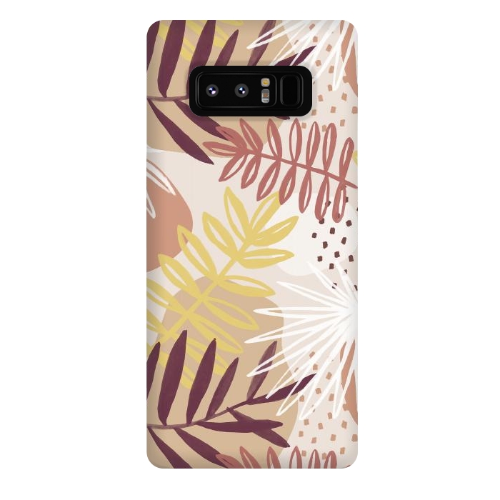 Galaxy Note 8 StrongFit Modern tropical leaves and spots - terracotta by Oana 