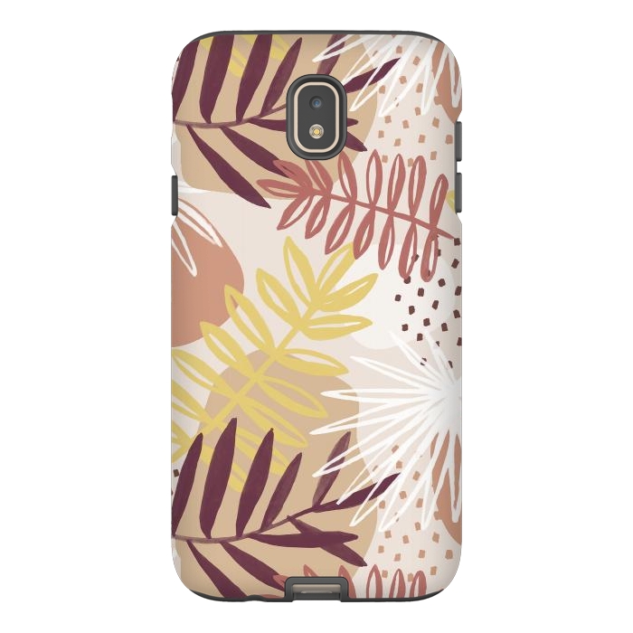 Galaxy J7 StrongFit Modern tropical leaves and spots - terracotta by Oana 