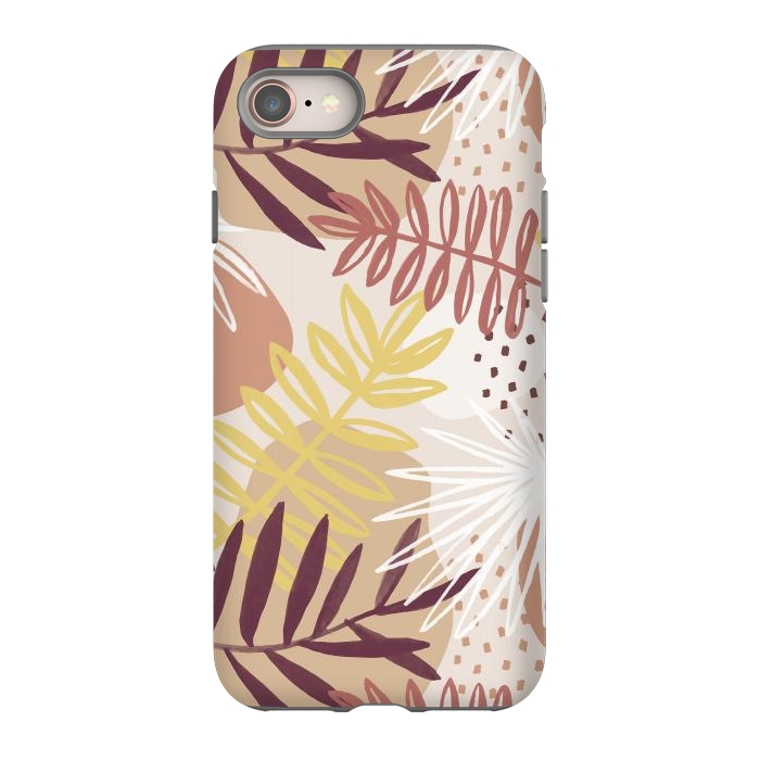 iPhone SE StrongFit Modern tropical leaves and spots - terracotta by Oana 