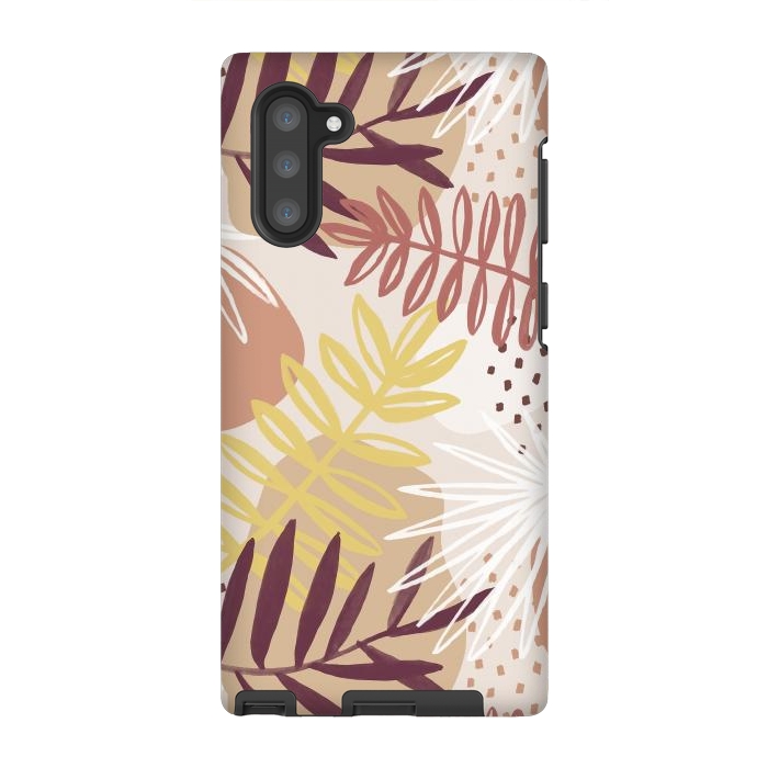 Galaxy Note 10 StrongFit Modern tropical leaves and spots - terracotta by Oana 