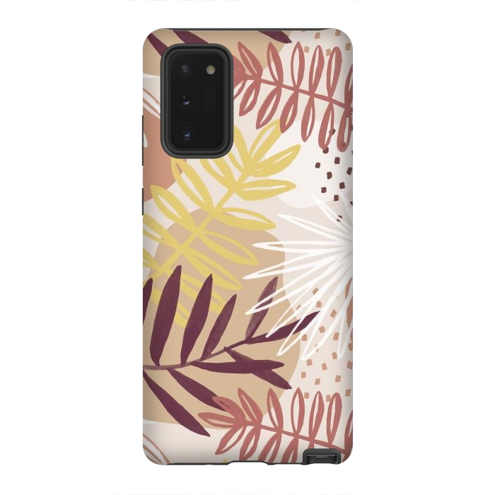 Galaxy Note 20 StrongFit Modern tropical leaves and spots - terracotta by Oana 