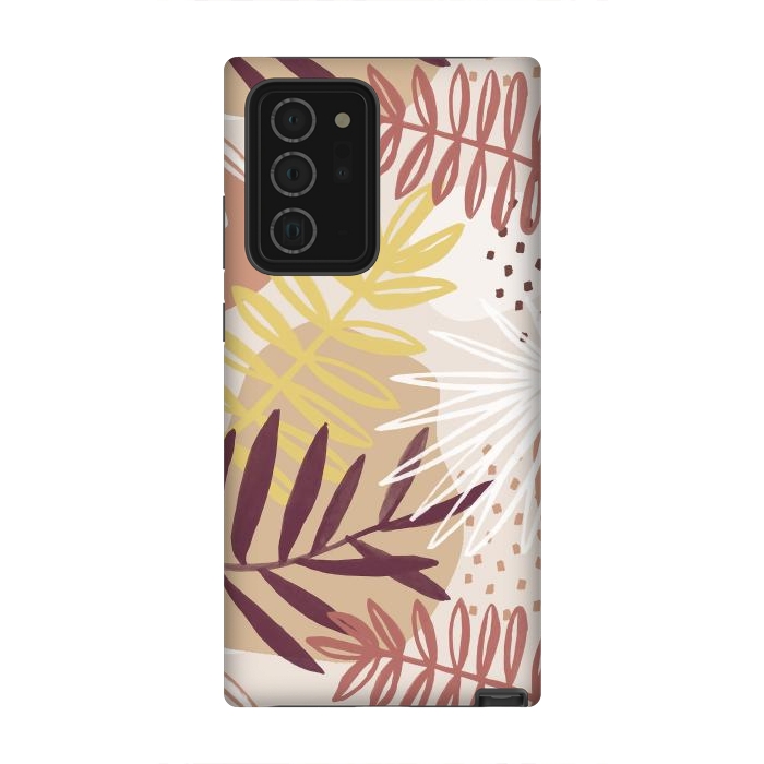 Galaxy Note 20 Ultra StrongFit Modern tropical leaves and spots - terracotta by Oana 