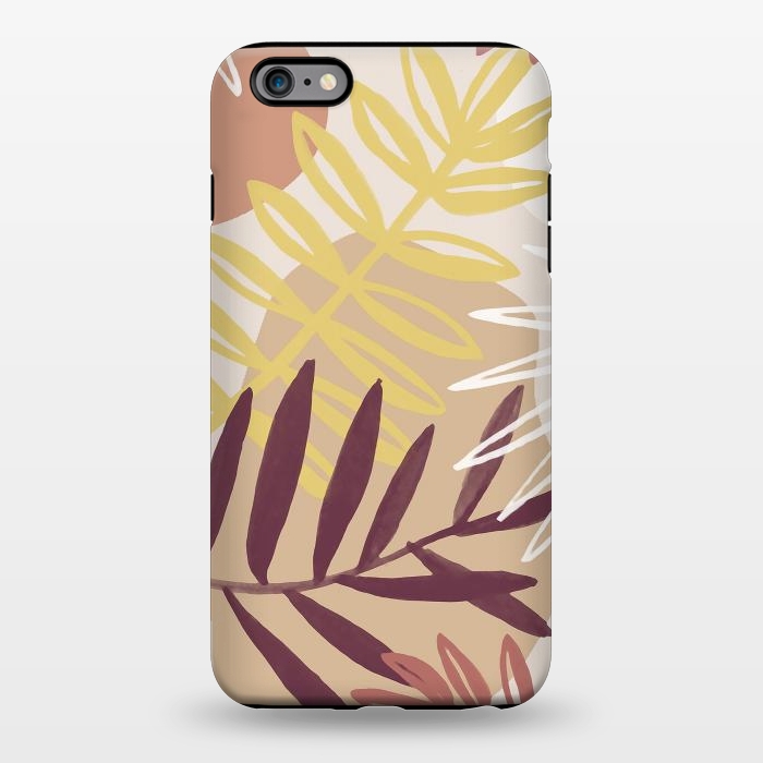 iPhone 6/6s plus StrongFit Minimal brown tropical leaves by Oana 