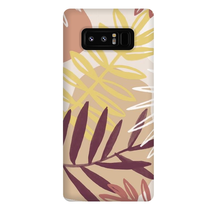 Galaxy Note 8 StrongFit Minimal brown tropical leaves by Oana 