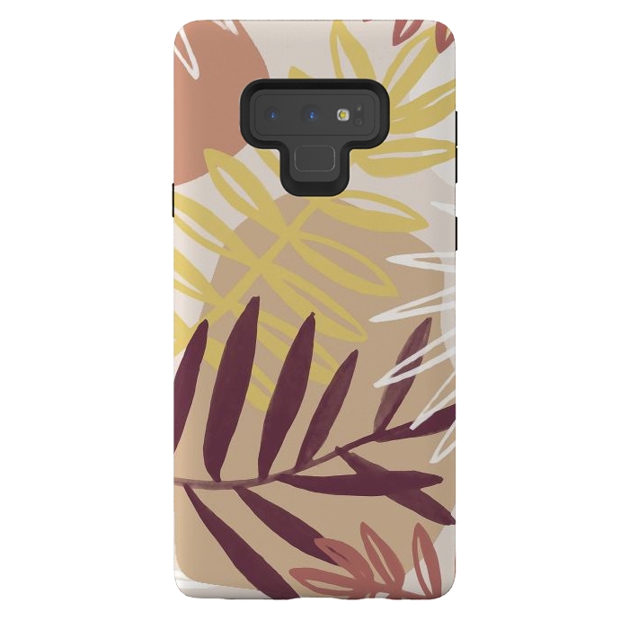 Galaxy Note 9 StrongFit Minimal brown tropical leaves by Oana 