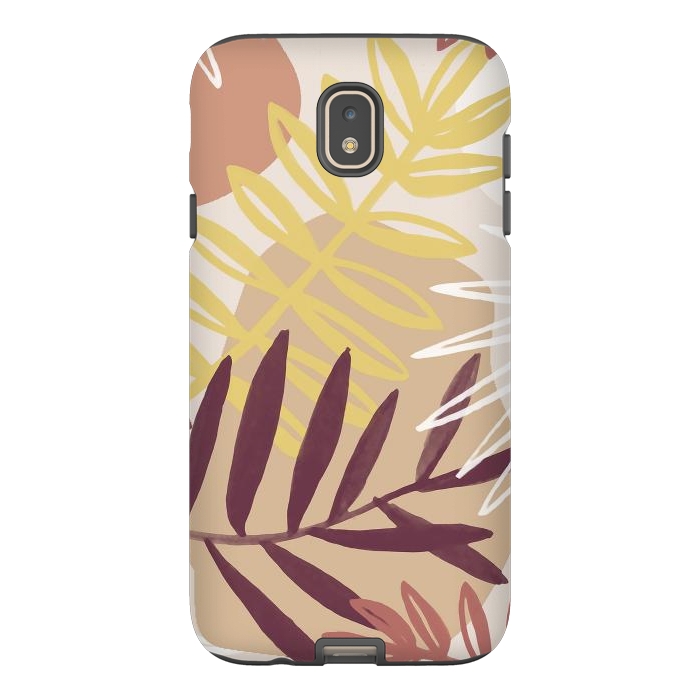 Galaxy J7 StrongFit Minimal brown tropical leaves by Oana 