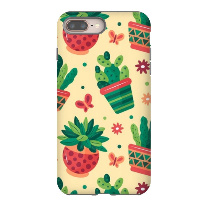iPhone 7 plus StrongFit cactus green pattern 4 by MALLIKA