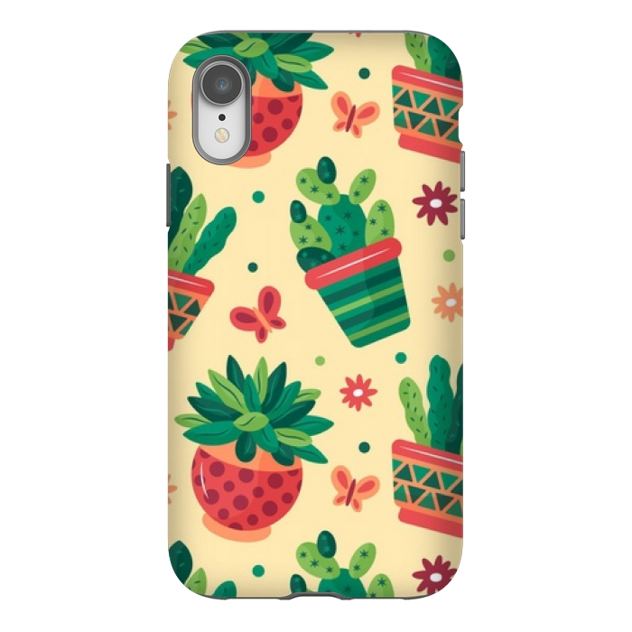 iPhone Xr StrongFit cactus green pattern 4 by MALLIKA