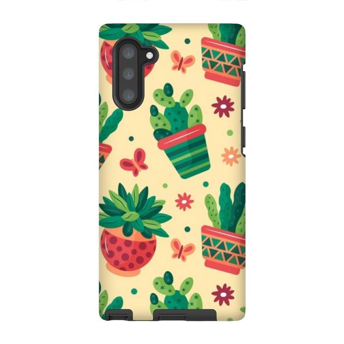 Galaxy Note 10 StrongFit cactus green pattern 4 by MALLIKA