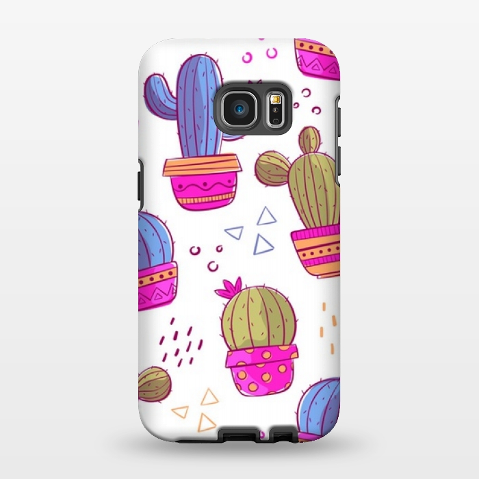 Galaxy S7 EDGE StrongFit cactus pattern 45 by MALLIKA