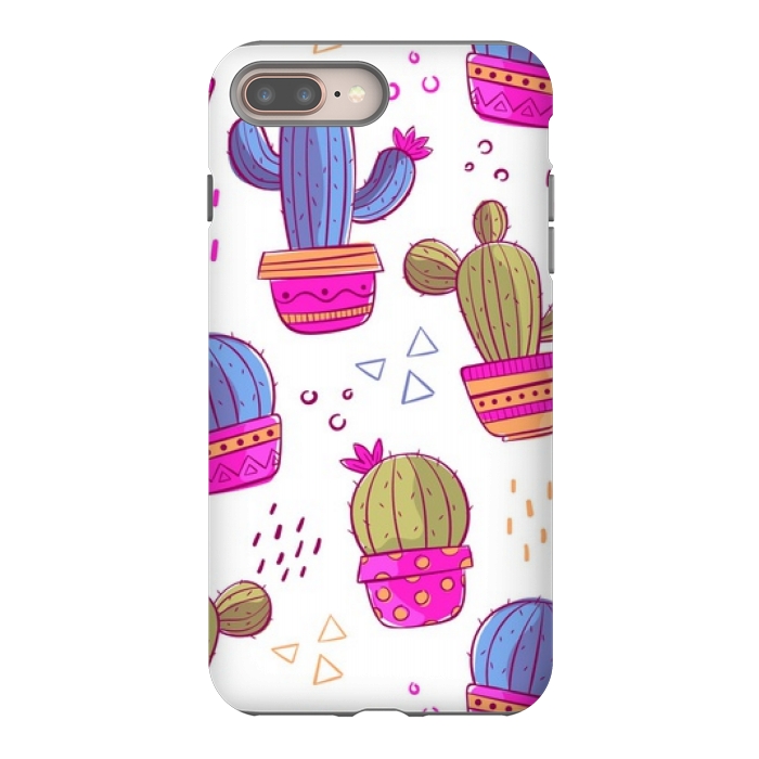 iPhone 8 plus StrongFit cactus pattern 45 by MALLIKA