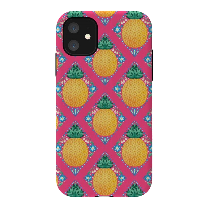 iPhone 11 StrongFit Bright Pineapple by Noonday Design