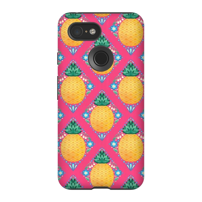 Pixel 3 StrongFit Bright Pineapple by Noonday Design