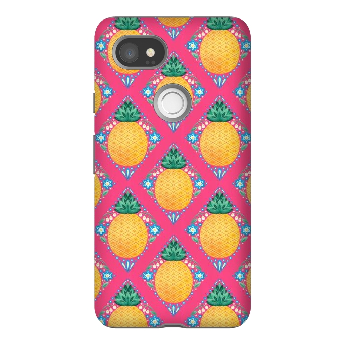 Pixel 2XL StrongFit Bright Pineapple by Noonday Design
