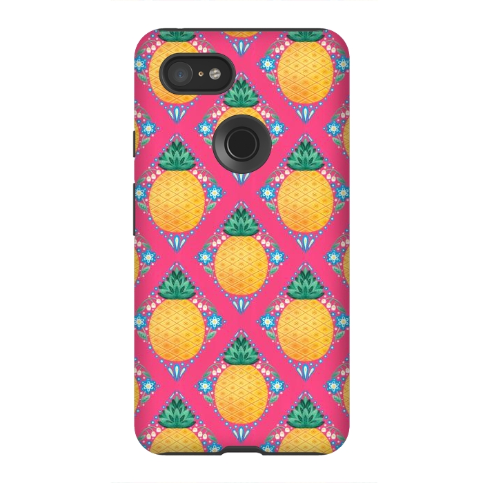 Pixel 3XL StrongFit Bright Pineapple by Noonday Design
