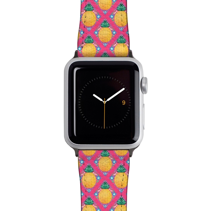 Watch 38mm / 40mm Strap PU leather Bright Pineapple by Noonday Design