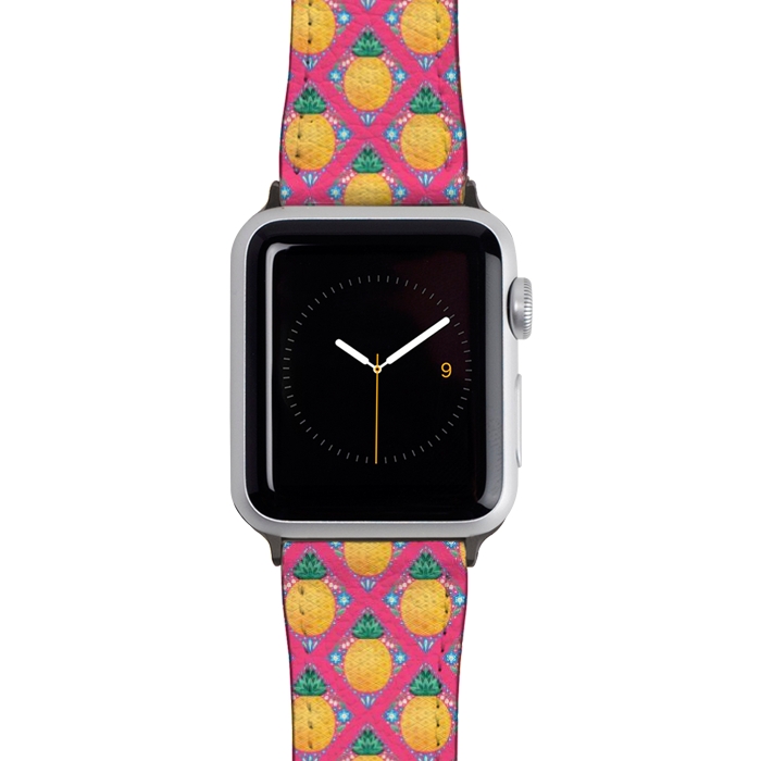Watch 42mm / 44mm Strap PU leather Bright Pineapple by Noonday Design