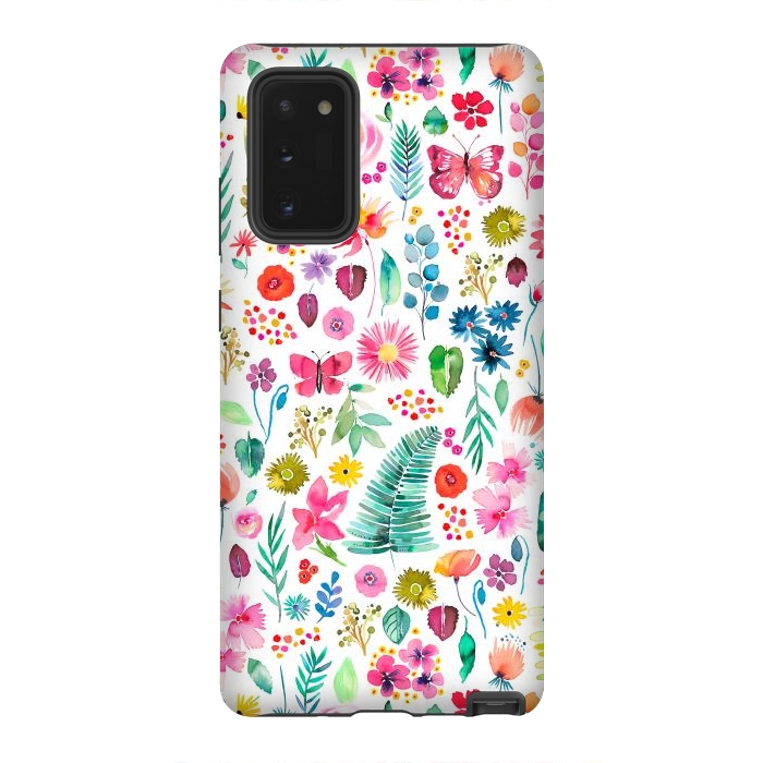 Galaxy Note 20 StrongFit Colorful Botanical Plants and Flowers by Ninola Design