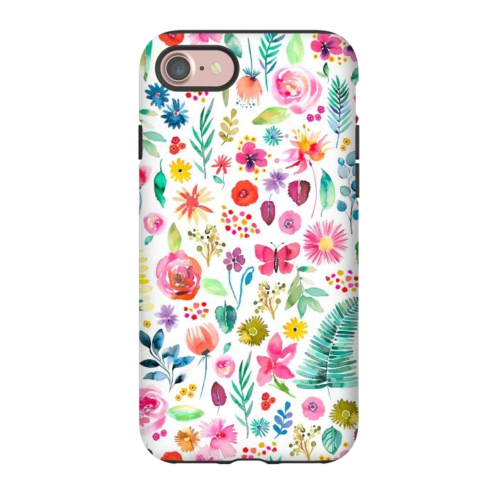 iPhone 7 StrongFit Colorful Botanical Plants and Flowers by Ninola Design
