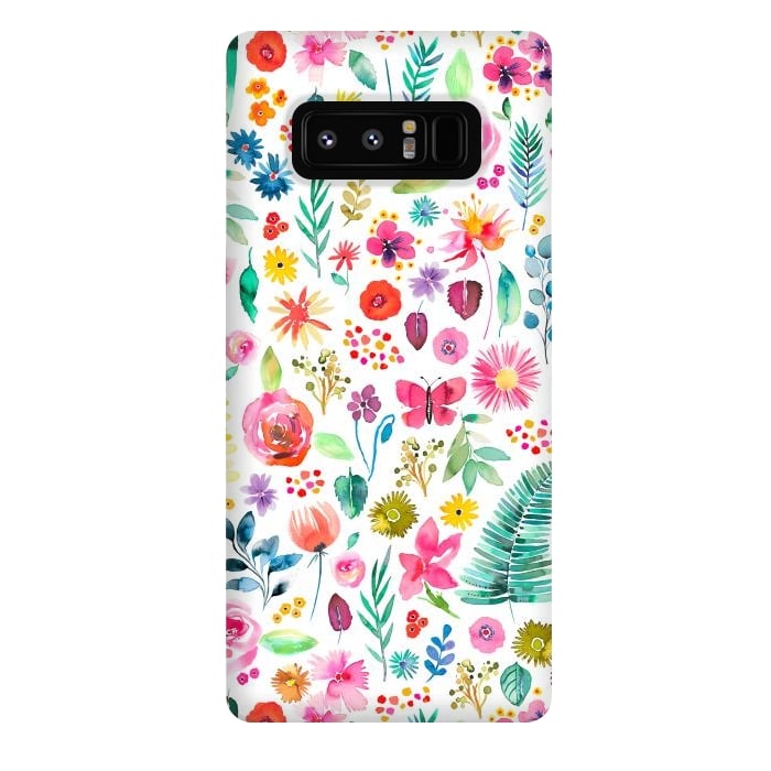 Galaxy Note 8 StrongFit Colorful Botanical Plants and Flowers by Ninola Design