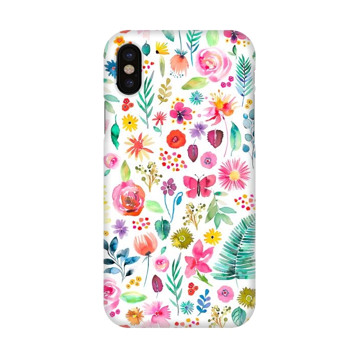 iPhone X SlimFit Colorful Botanical Plants and Flowers by Ninola Design