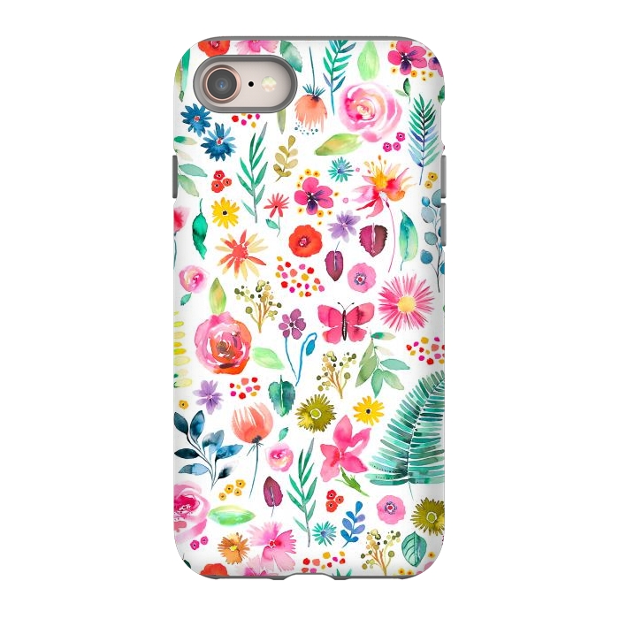 iPhone SE StrongFit Colorful Botanical Plants and Flowers by Ninola Design