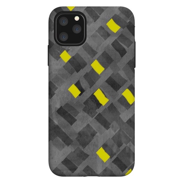 iPhone 11 Pro Max StrongFit Grey and Yellow abstracts by Josie