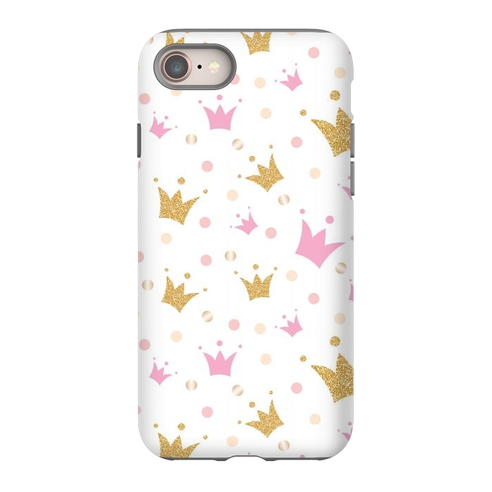 iPhone 8 StrongFit Golden Crowns Pattern by Bledi