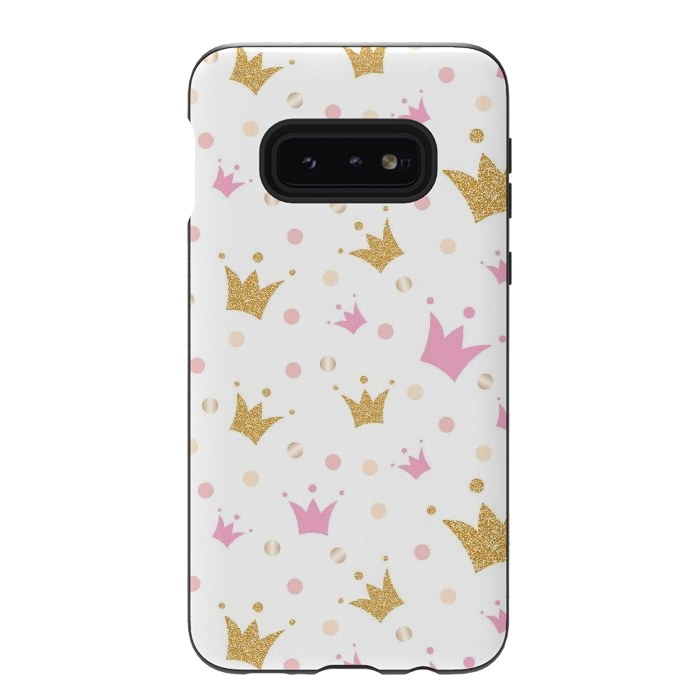 Galaxy S10e StrongFit Golden Crowns Pattern by Bledi