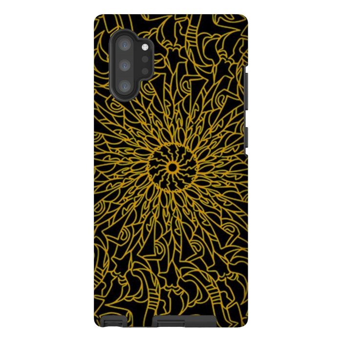 Galaxy Note 10 plus StrongFit Golden Mandala Intricate pattern by Josie