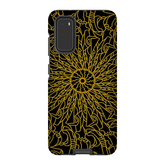Galaxy S20 StrongFit Golden Mandala Intricate pattern by Josie